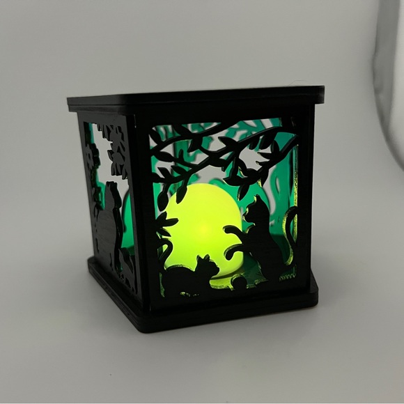 Cat Shadowbox Color Changing LED Lantern - Lamp - Nightlight - Picture 6 of 7
